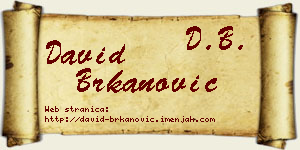 David Brkanović vizit kartica
